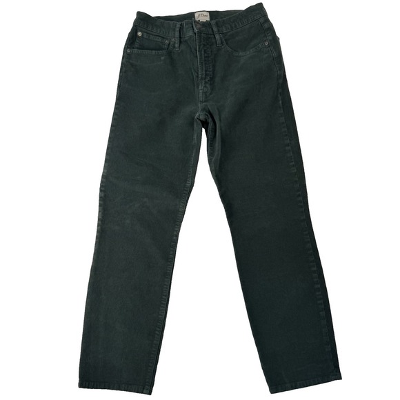 J. Crew Women's Vintage Slim Straight Green Corduroy Pants Size 27‎ - Picture 1 of 6